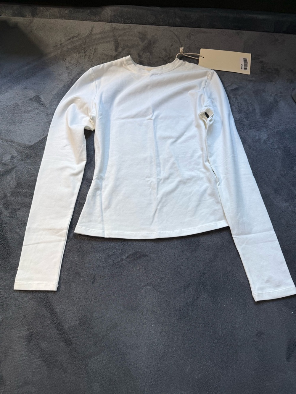 NWT Adanola White Long Sleeve Crewneck Top